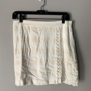 F21 Women’s Cream/Beige Striped Dainty Earthy Minimalist Mini Skirt